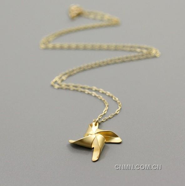 以色列原創(chuàng)設(shè)計師Avishag 金色風車項鏈